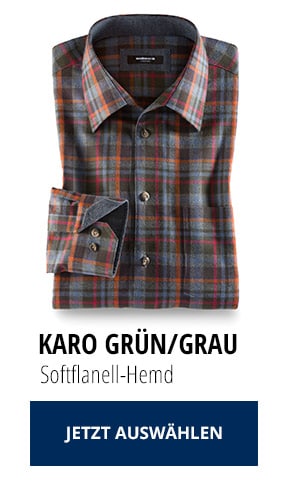 Softflanell-Hemd: Karo grün/grau | Walbusch
