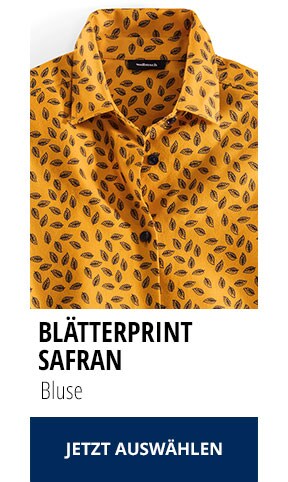Bluse Blätterprint Safran | Walbusch
