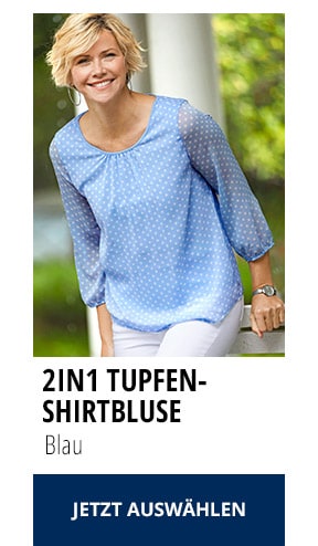 2-in-1-Tupfen-Shirtbluse | Walbusch