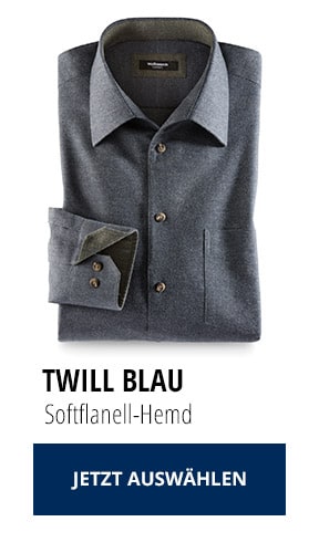 Softflanell-Hemd: Twill blau | Walbusch