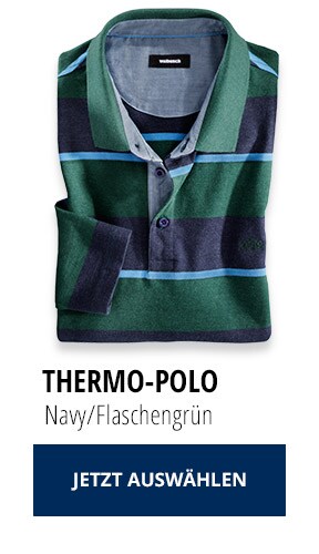 Thermo-Polo - Navy/Flaschengrün | Walbusch